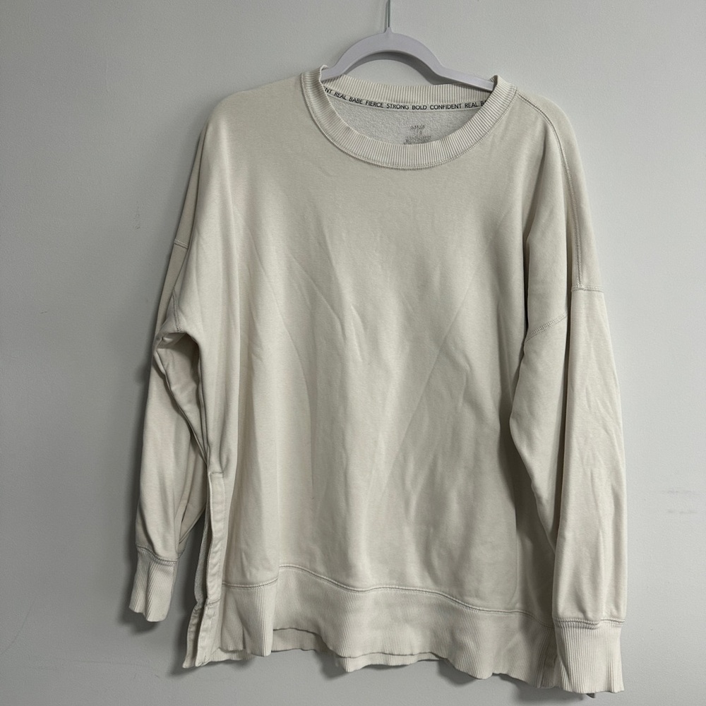 Aerie Cream Crew Neck Sweater